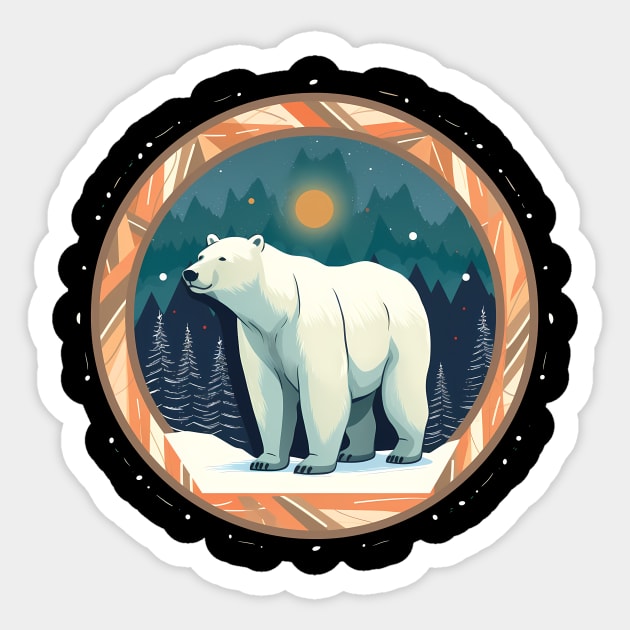 Polar Bear in Ornament, Love Bears Sticker by logiamerch